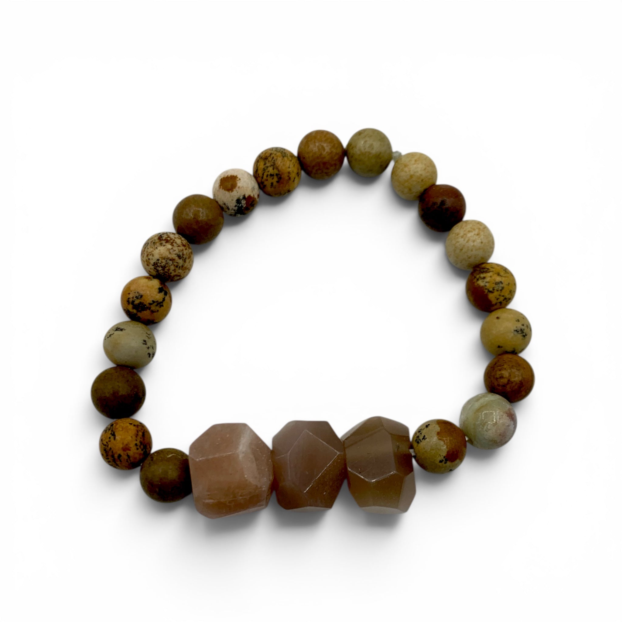 Bracelet - Jasper Picture and Earthy Moonstone